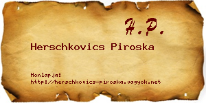Herschkovics Piroska névjegykártya