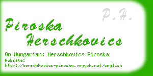 piroska herschkovics business card
